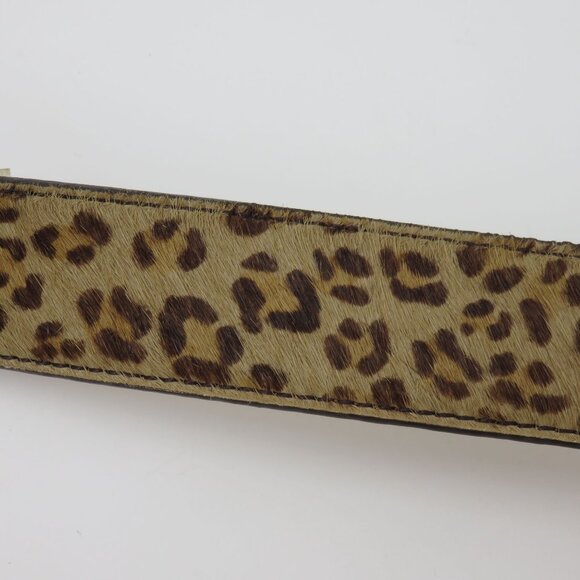 Merona Women 2XL Leopard Cheetah Animal Print Hair Leather Belt Y2K 2006 NEW - Picture 4 of 11